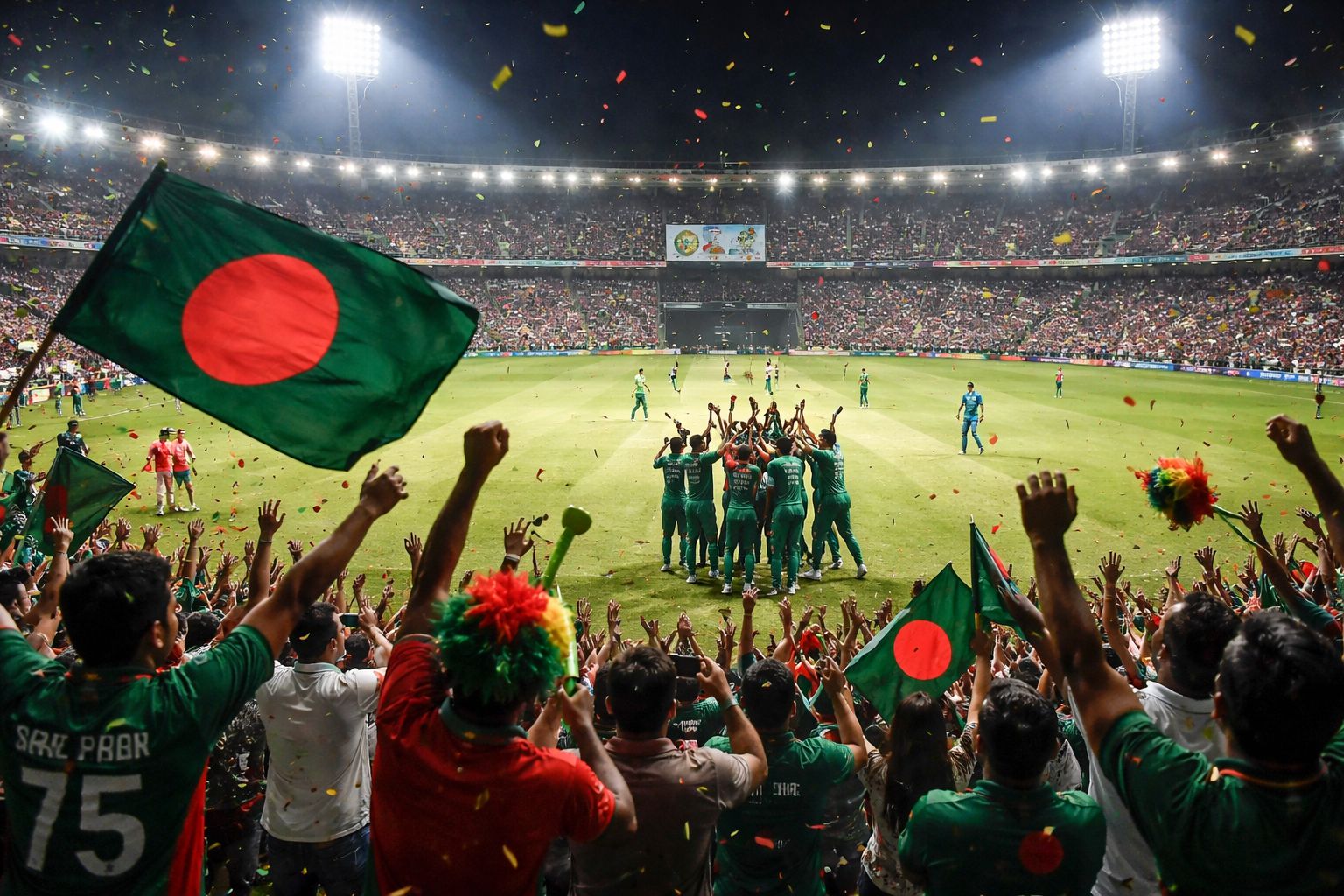 Enthusiastic Bangladeshi punter viewing laptop and mobile at home while tracking live cricket coverage and placing bids on BGD66